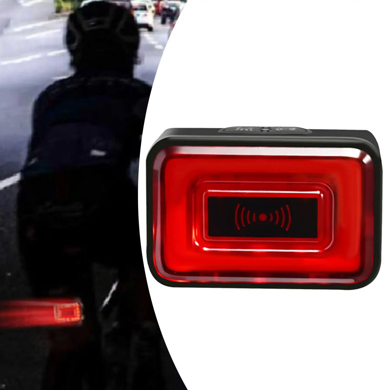 Bike Radar Tail Light Red LED Light Warning Light for Night Riding Outdoors