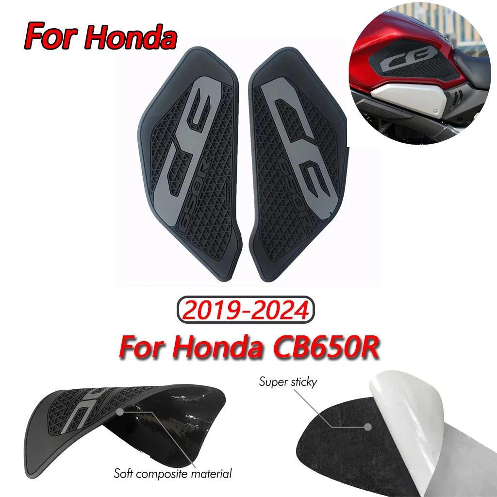 

Для мотоцикла Honda CB650R 2019-2024 гг., противоскользящая боковая наклейка на топливный бак, коленная ручка, черная наклейка из ПВХ