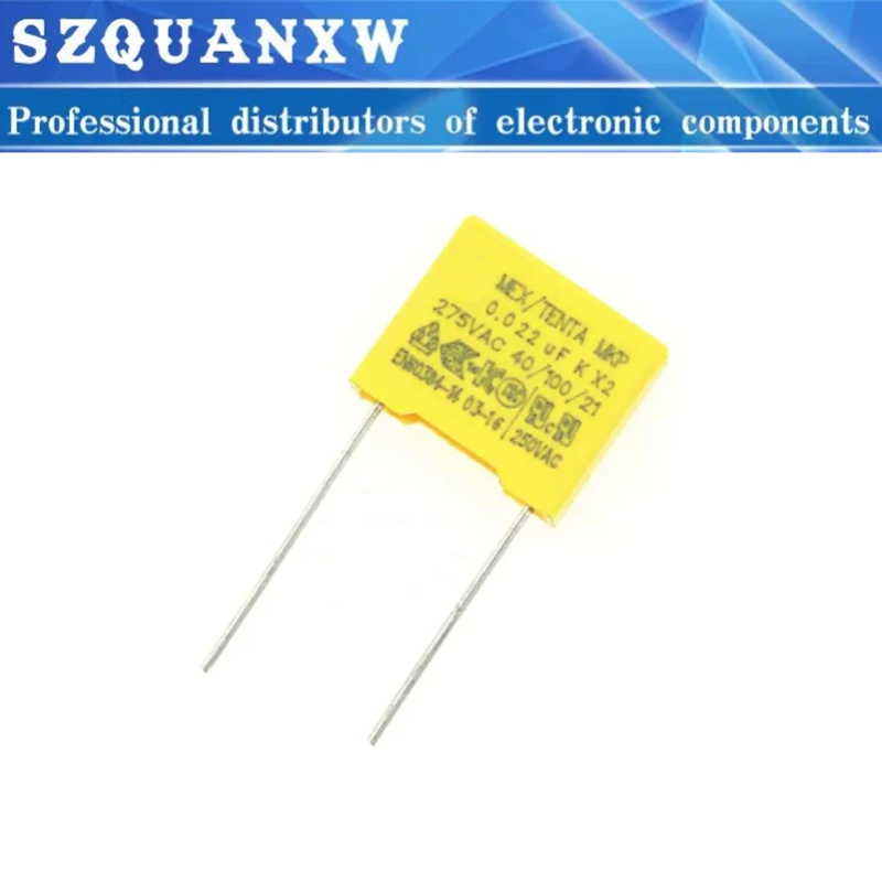 10PC X2 safety capacitor 275VAC 0.1uf 0.001uf 0.0022uf 0.0047uf 0.01uf 0.033uf 0.022uf 0.047uf 0.068uf 0.1uf 0.15uf 1uf 0.68UF