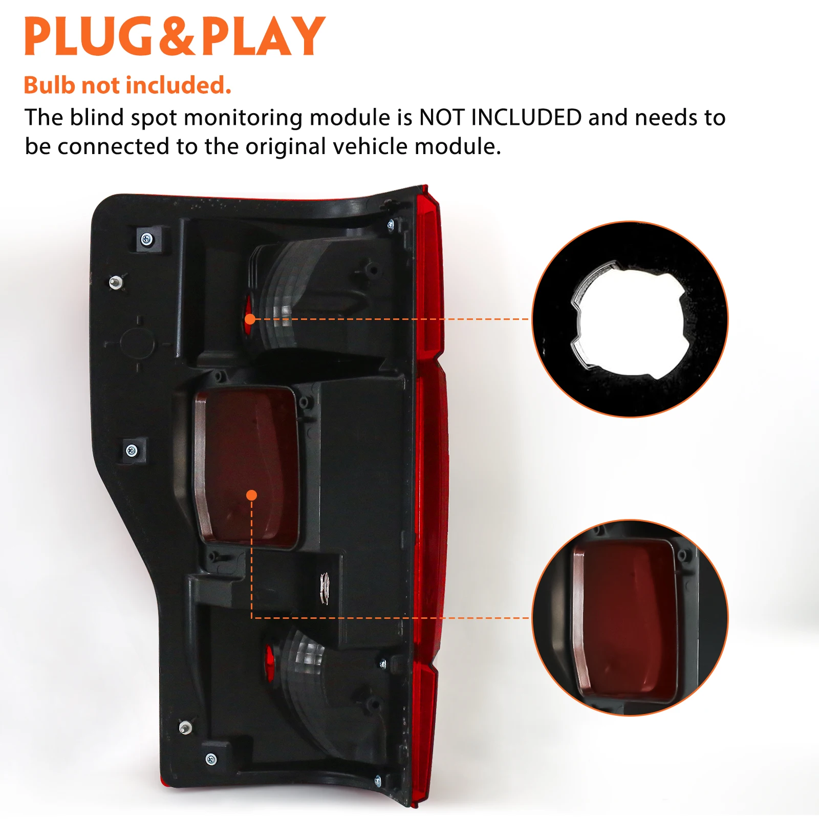 Rear Lamp Braking Light Taillight For 2020-2022 F250/350/450 w/o Blind Spot monitor and bulbs oem