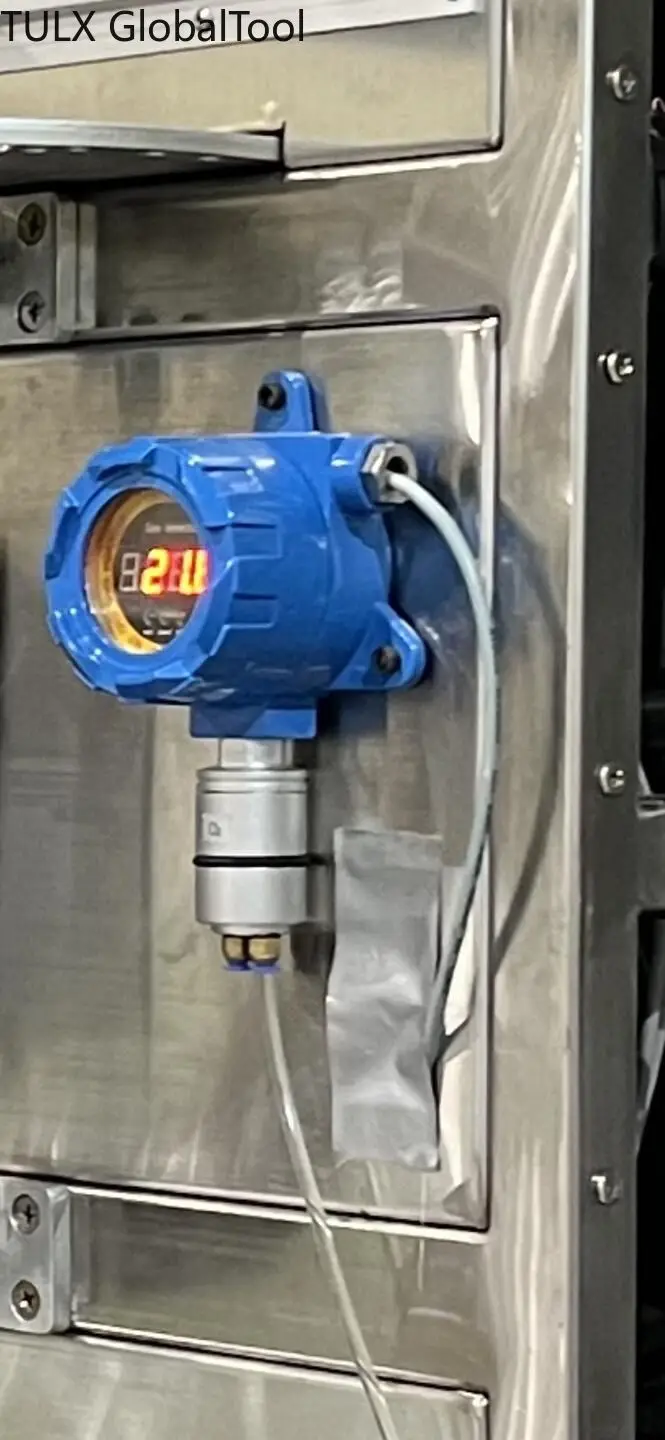 

Газоанализатор CO2 TULX 0-100% об. с проточным адаптером, детектор углекислого газа для трубопроводов с инфракрасным датчиком