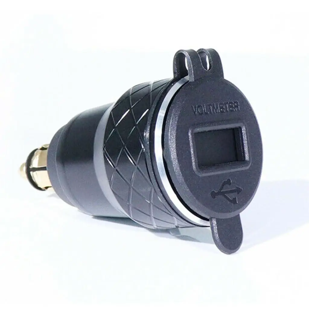 Dual USB DIN Motorcycle Charger 12V 24V Input LED Voltage Display for F800 F700 R1200 GS R1200RT