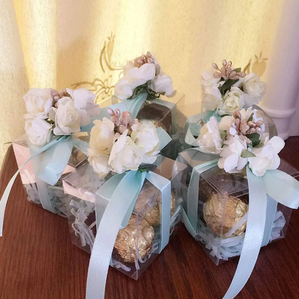 

20Pcs Candy Boxes Transparent Small Plastic Storage Cases Party Favor Gift Packaging Wedding Birthday Gift Boxes