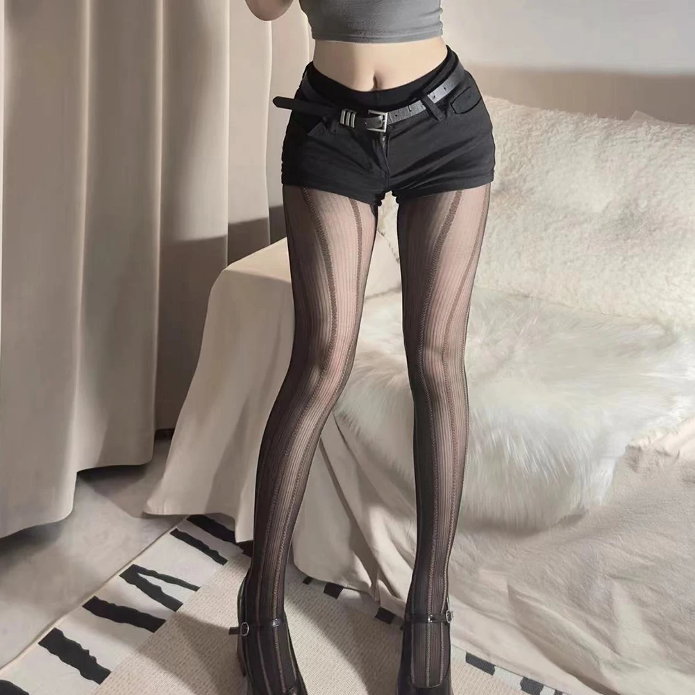 

Elastic Home Hotel Pantyhose Dark Patterns Stockings Hotel Use Medium Stretch Nylon Fabric Solid Color All Seasons