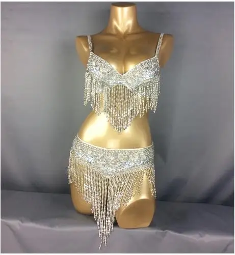 

Stage belly dance costume set (bra+belt) GOLD&SILVER white 4 COLORS #TF201,34D/DD,36D/DD,38/D/DD,40B/C/D,42D/DD