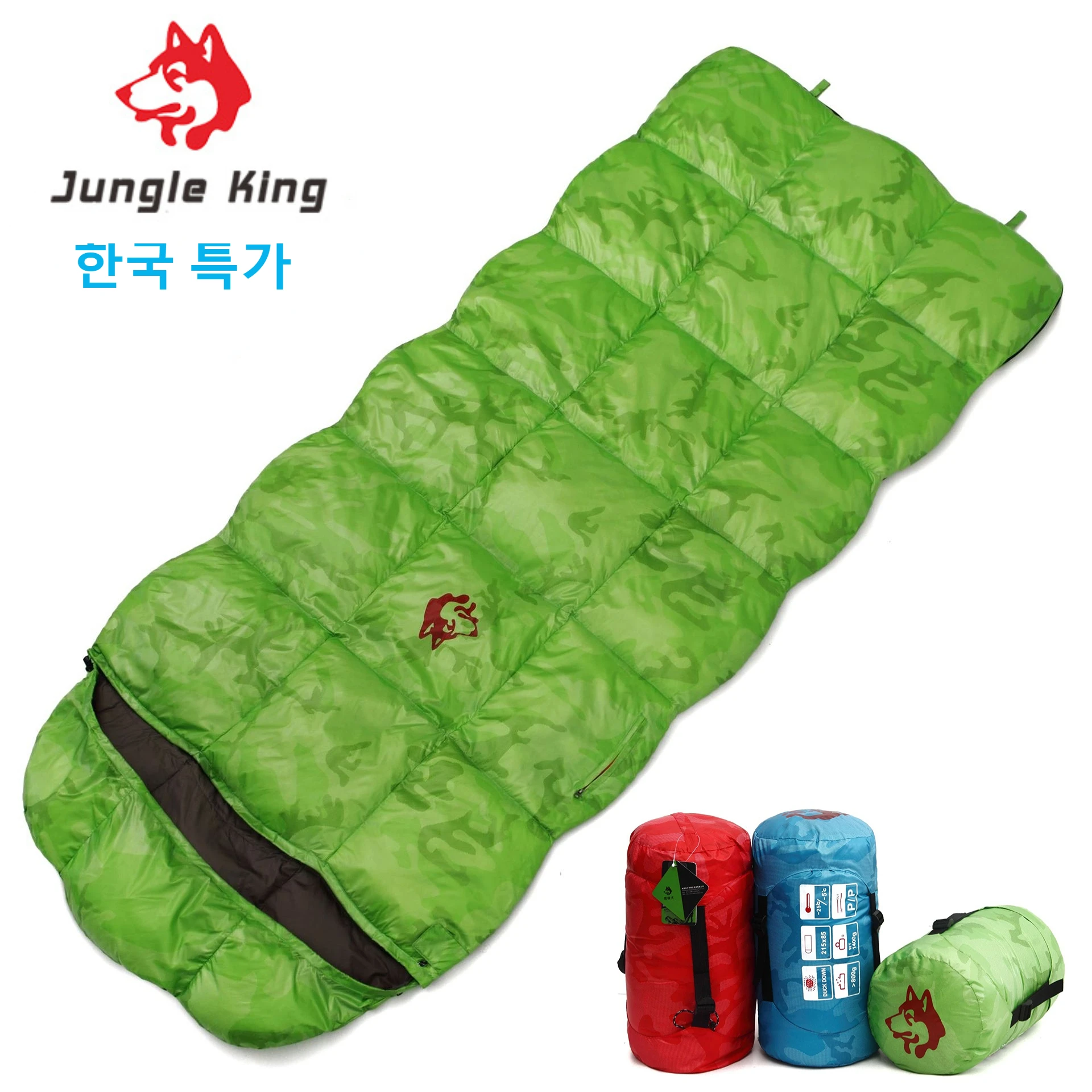 

Jungle King CY550 한국 특가 Winter Outdoor High Quality Down Envelope Camping-20 Degree Thickening Widening Spliceable Sleeping Bag