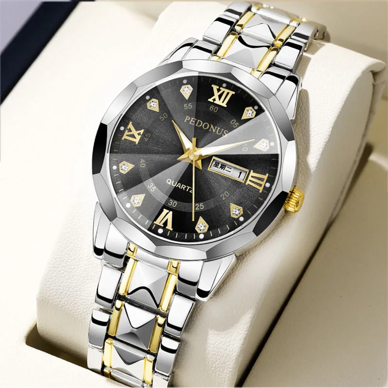 Top Brand Men's Watch Simple Business Steel Belt Calendar Male Fashion Quartz Clock Watches view 5