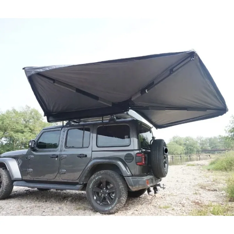 Remaco Outdoor Camping Retractable LED 270 Degrees Freestanding Car Side Awning Free Standing  Foxwing