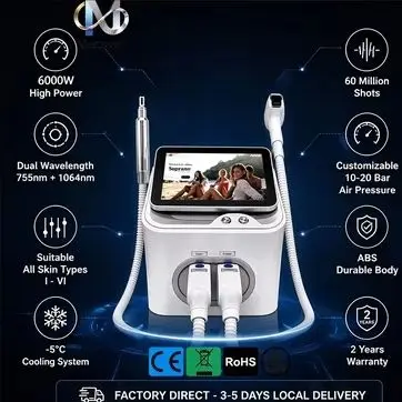 Professional Multi Function Beauty Laser Equipment for Hair Removal Tattoo Erasing Skin Brightening Facial Care Ice Cooling Syst