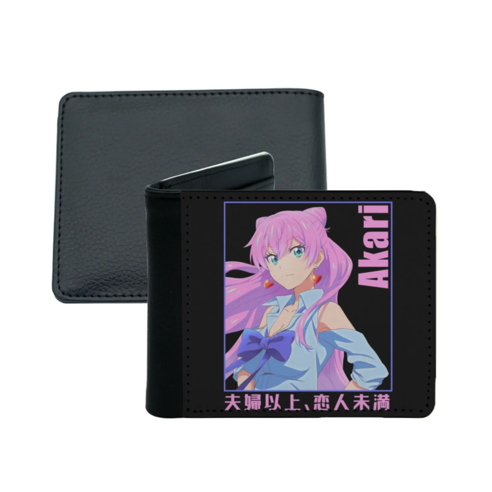 Akari Watanabe Fuufu Ijou Koibito Miman Men's Wallet Pu Leather Wallet Multifunction Credit Card Purse Shiori Sakurazaka More