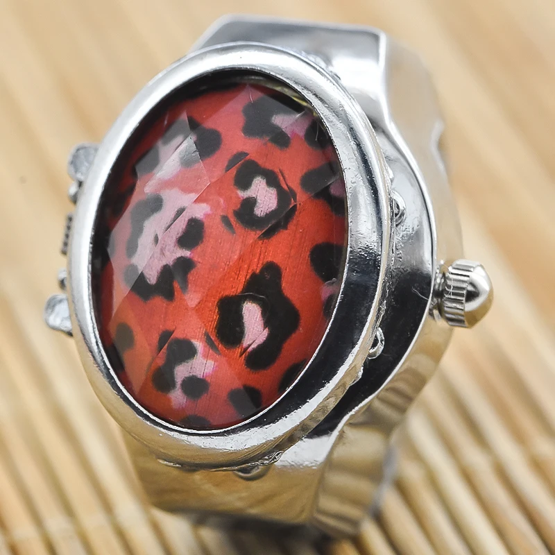 新しい宝石の花クラムシェルホワイトダイヤルは時間を確認できますフィンガーウォッチカジュアルファッションリングウォッチ