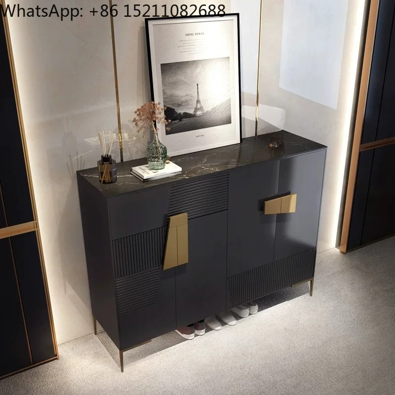 LLY Minimalist entry shoe cabinet, high-end cabinet, modern light luxury villa rock slab entrance corridor large locker