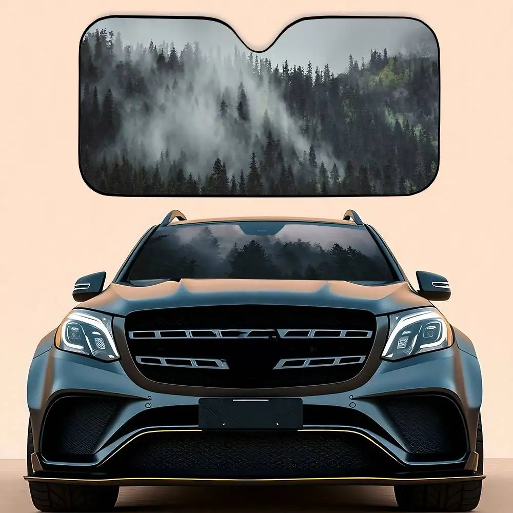 Forest Car SunShade Windshield Funny Sun Shade Foldable UV Ray Sun Visor Protector Sunshade For Front Window