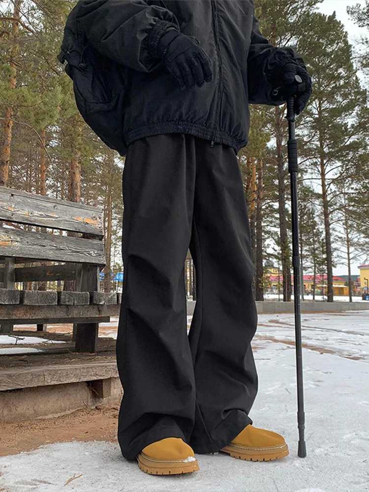 

American Sle Fce Lined Soft ell Men's Casual Pants Spring Autumn Waterproof Windproof Northeast Cold Resistant Trousers