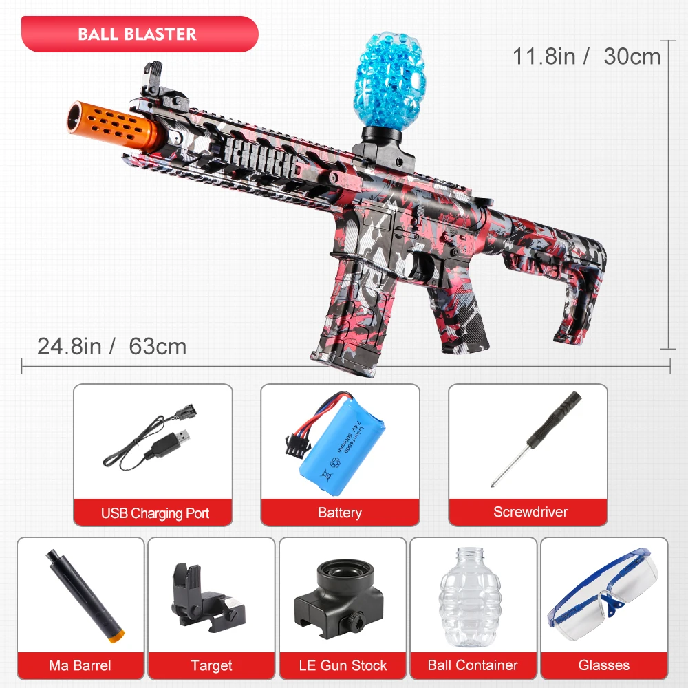 M416 elektrisch blasterpistoolspeelgoed, oplaadbaar, automatisch buitenspeelgoed voor teamactiviteiten, perfect cadeau (kogels exclusief)