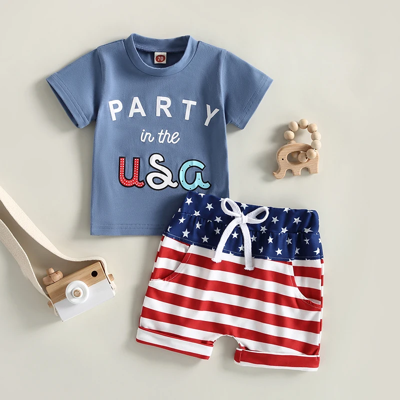 

Toddler Boys Independence Day Outfit Sleeveless Tank Top American Flag Print Shorts Set for July 4th Celebration