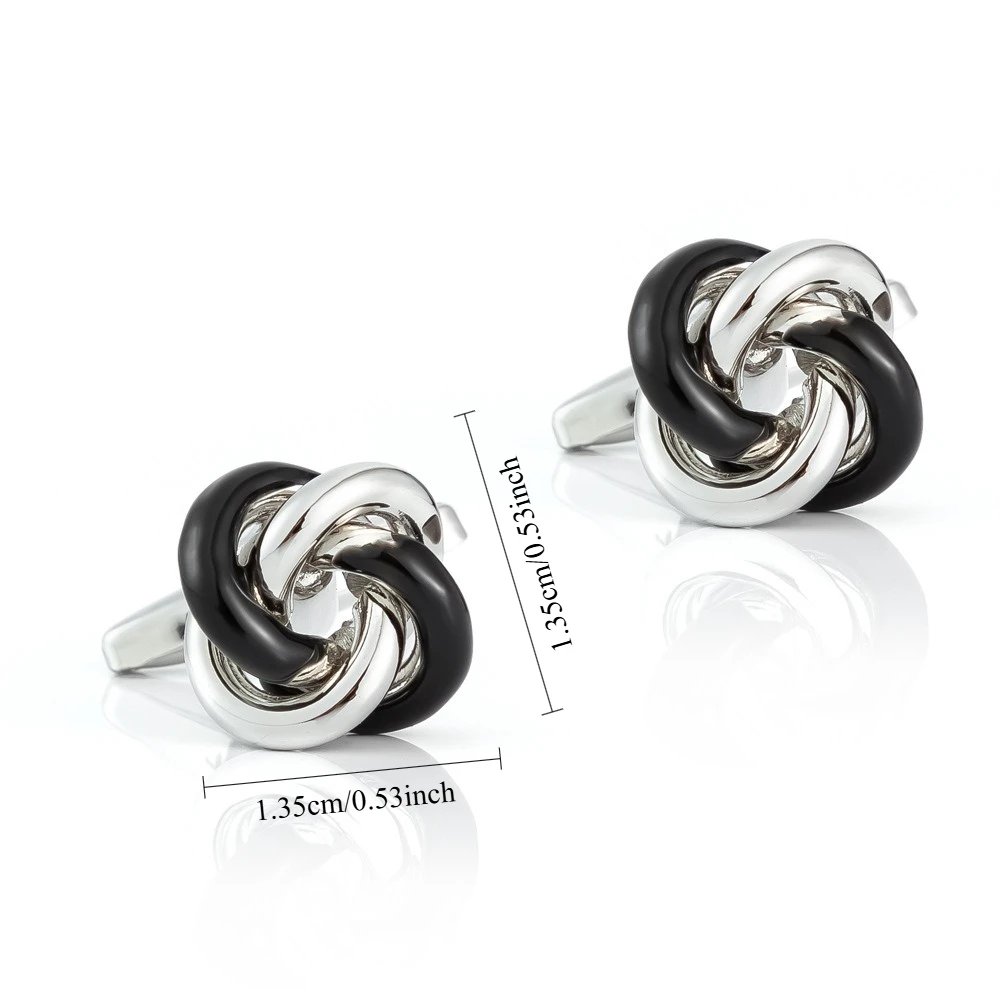 Woven Knot Two Tone Cufflinks Classic Twisted Metal Cufflinks for Men Formal Attire Banquet Decoration Business Dress Cuff Nails