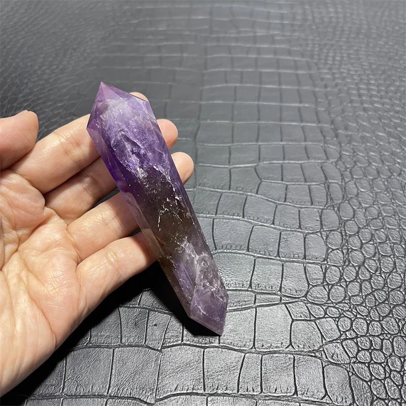 12 SIDE NATURAL AMETHYST QUARTZ CRYSTAL AMETRINE DT WAND POINT Healing 96g