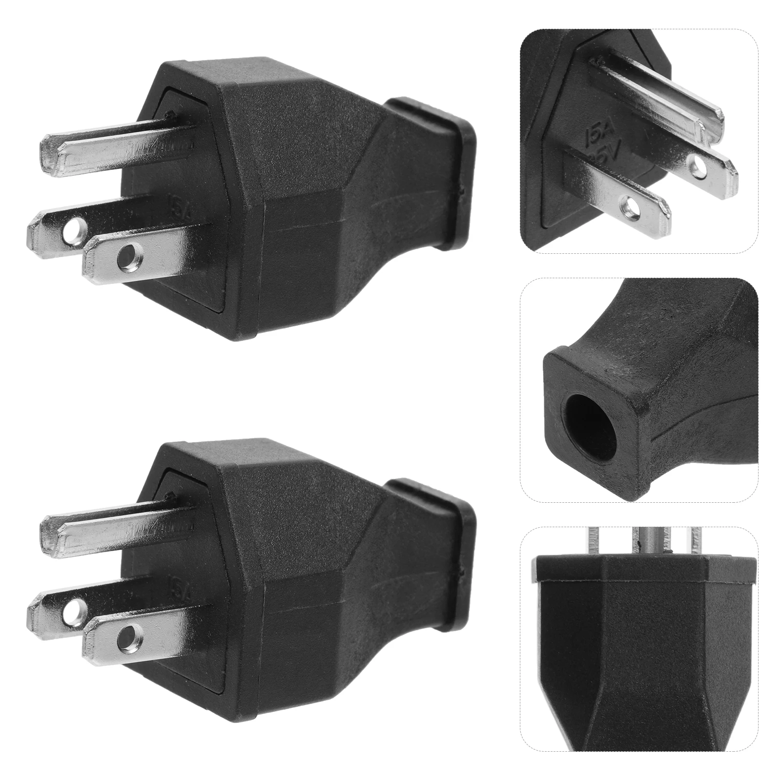 

2pcs Standard 3 Prong Electrical Ground Bonding Plug Copper 15A 125V Replacement Grounding Plug Extension Cord