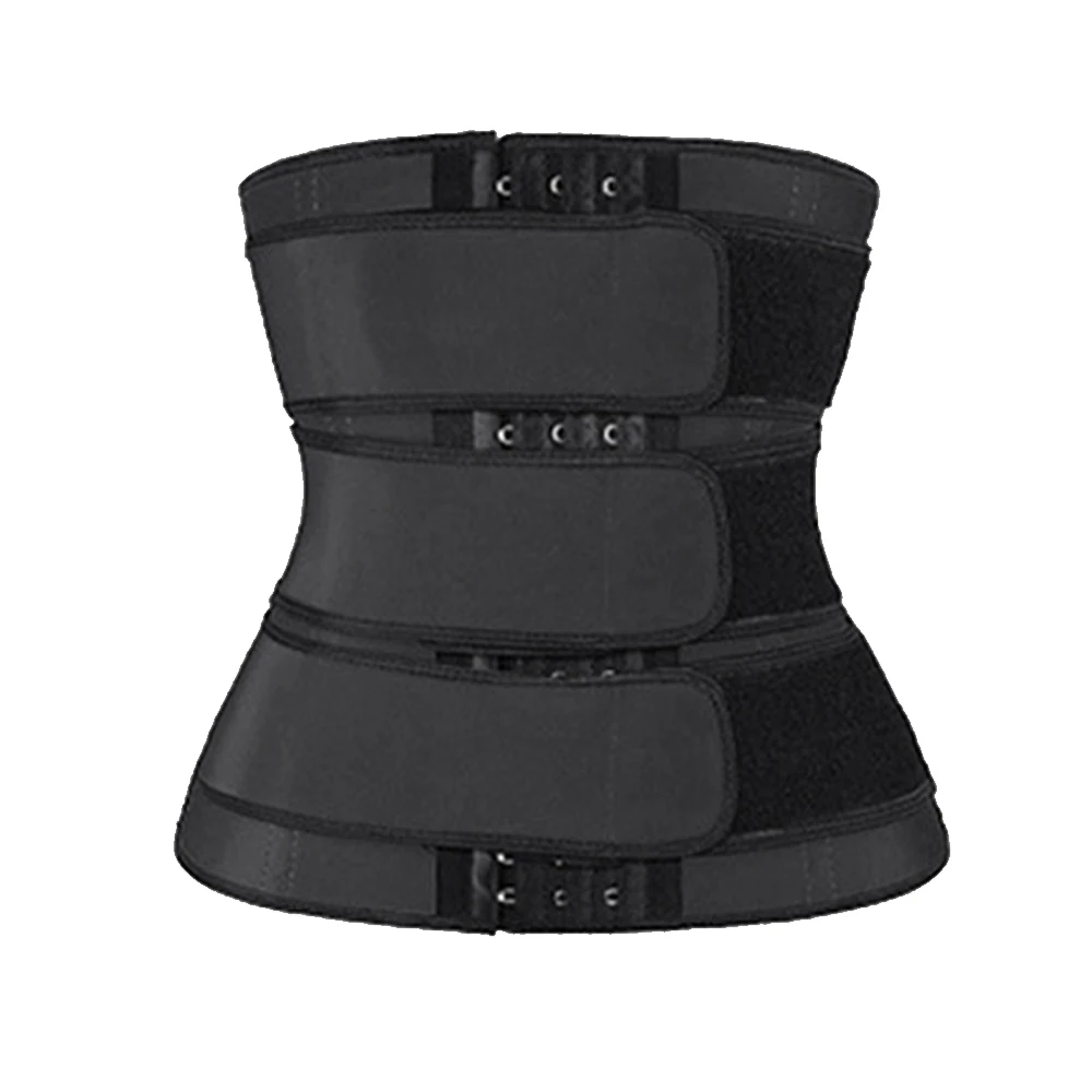 Hot Sweat Waist Slimming Fine-Tuning Zipper Belt Body Shaping Machine Weight Loss Exercise Belt Large Size Black XL