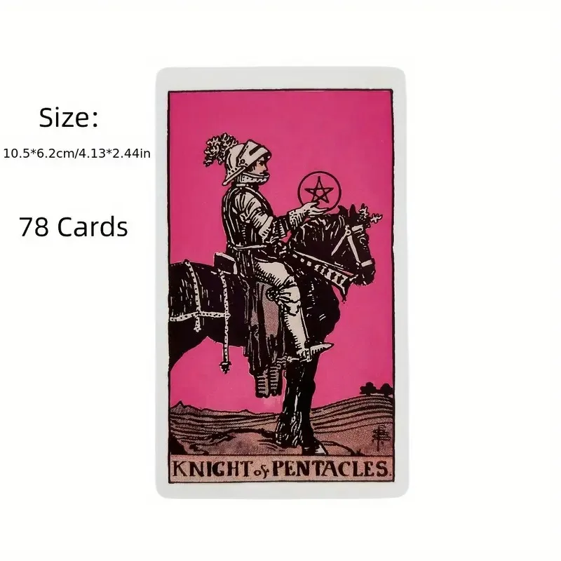 Pink Rider Tarot Cards Game Board Game for Beginners Divination Deck English Versions Edition Oracle Board Playing Table Game