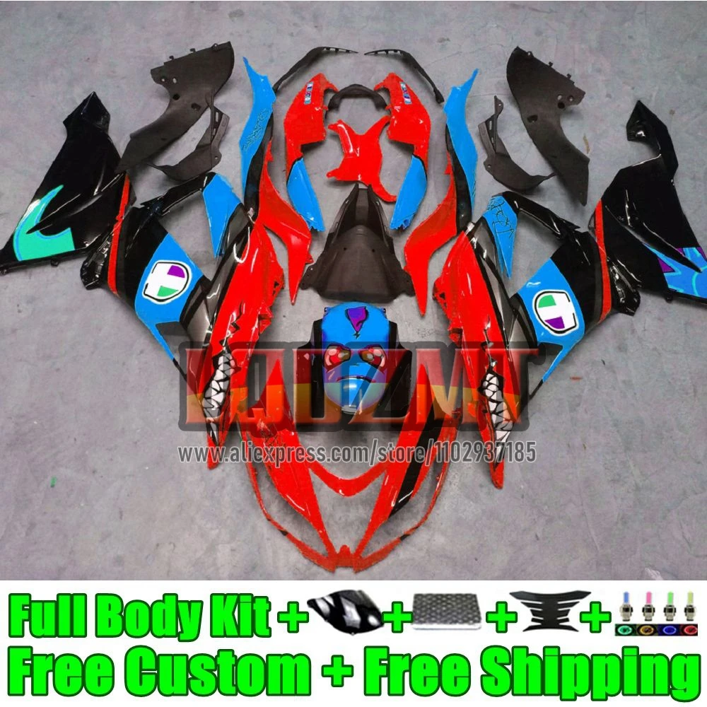 Injection Body For KAWASAKI NINJA ZX-6R ZX636 ZX 6R 636 42No.123 shark blue ZX6R 2019 2020 2021 2022 ZX-636 19 20 21 22 Fairing