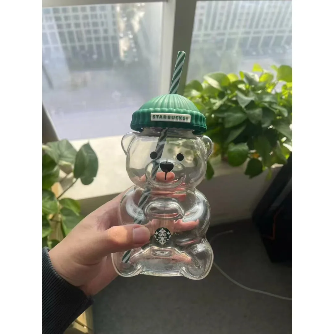 لطيف الدب الصغير كوب ماء شفاف عالية البورسليكات مقاومة للحرارة لينة لطيف فتاة القلب الحليب الشاي القهوة كوب مكتب المنزل #1