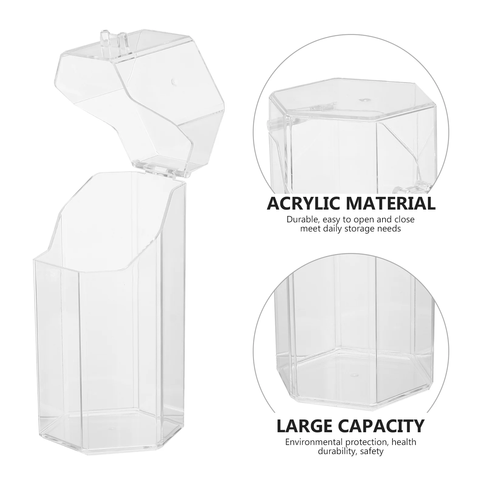 

2pcs Makeup Brush Canister Clear Waterproof Storage Container For Cosmetics Organizer Durable Transparent Holder Bucket