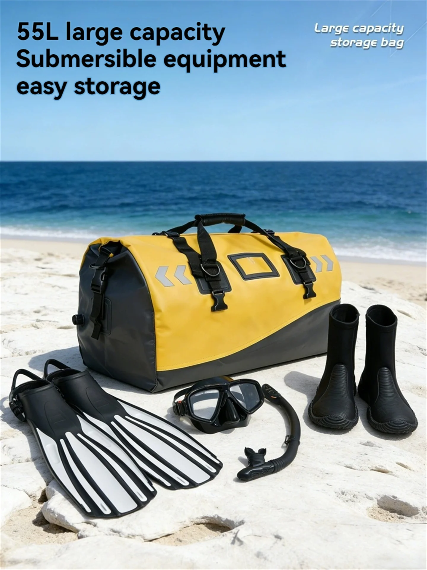 46/66L Large Capacity Diving Gear Storage Bag -FX7 Waterproof, Durable, Reflective Safety Markers, Outdoor Trekking/Canyoneering