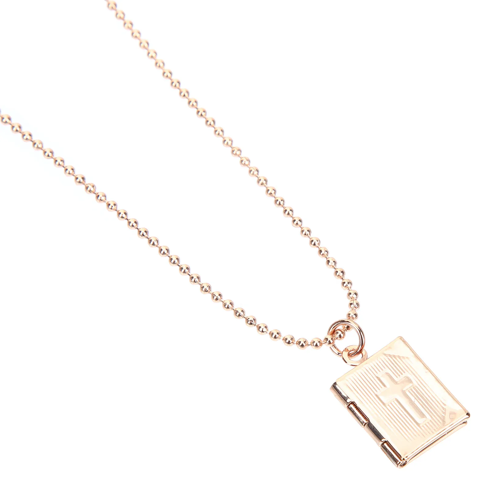 Bible Locket Necklace Vintage Photo Pendant Creative Everyday Wear Party Wedding Graduation Gifts Religious Personalized Jewelry