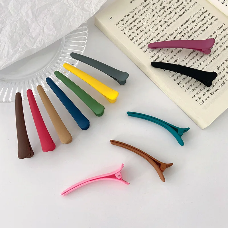 Various Colored Large Hair Clips Hair Salons Fixed Hair Clips Duckbill Clip Headgear Women's Bangs Makeup Exclusive Edge Clips