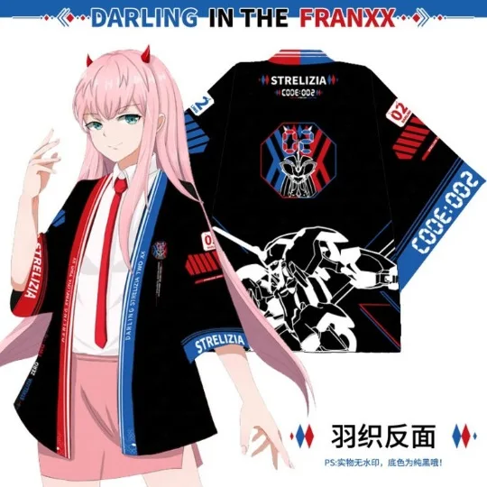 

Anime Darling In The FranXX 3D Print Zero Two Kimono Anime Cosplay Women Men Cardigan Summer Kimono Short Sleeve Shirt Loose