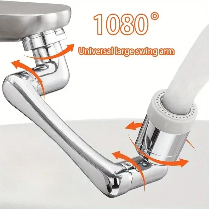 عالمي 1080 ° قطب تمديد صنبور مهوية 2 صنابير المياه فوهة الفوار للمطبخ بالوعة الحنفية موسع رأس البخاخ