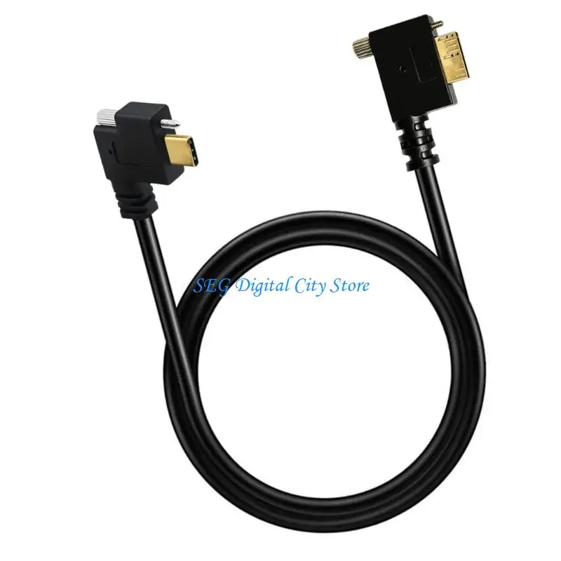 U75B Panel Mount TypeC 5Pin USB B Data Cable with Screw Lock Ends for Equipment