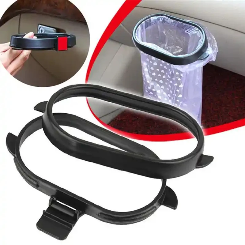 1/2pcs Auto Trash Bag Rack Garbage Container Bin Litter Waste Holder Frame Portable Rubbish Bin Black Removable Car Accessories