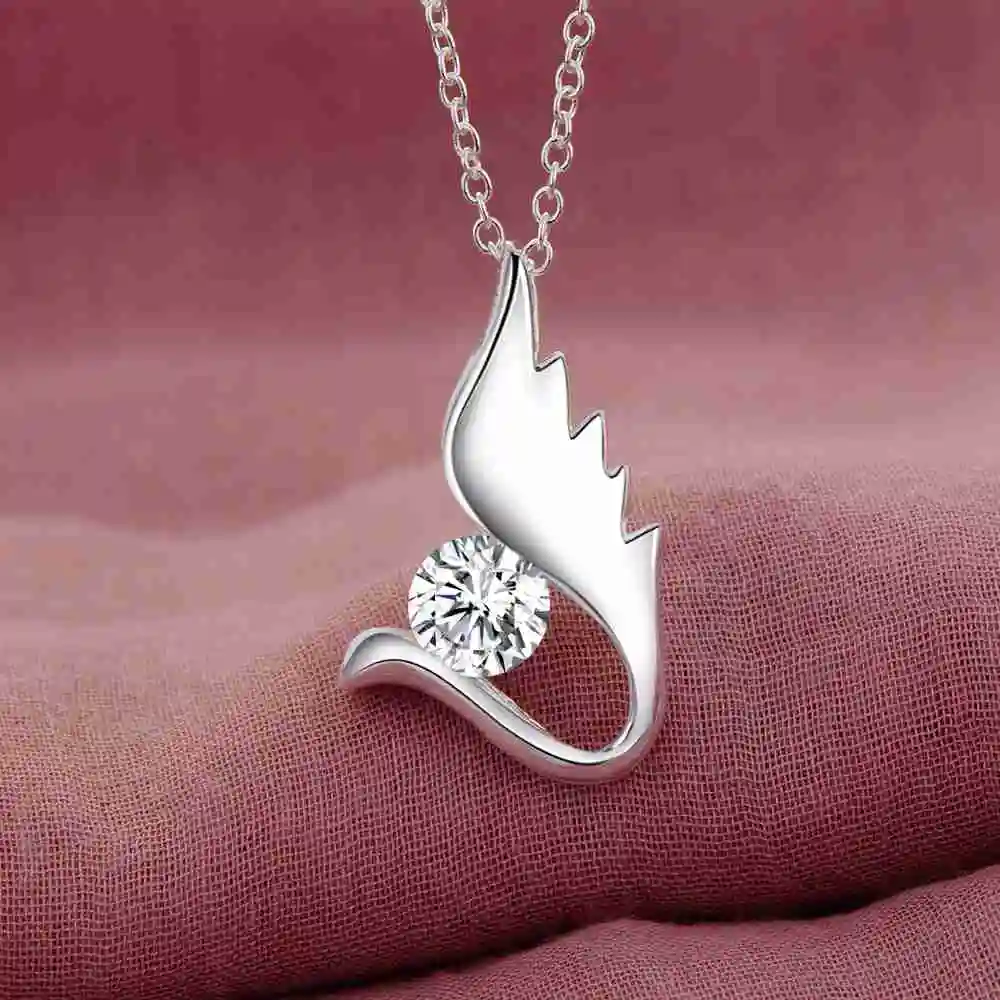 

New 925 Sterling Silver Necklace Wings Angel Pendant Classics for Women Wedding Jewelry Luxury Engagement High Quality Gifts