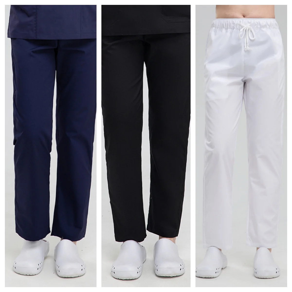 신축성 있는 허리밴드가 있는 간호사 유니폼 바지 - 오버사이즈 스타일, 헬스케어 직원을 위한 편안한 작업복 바지