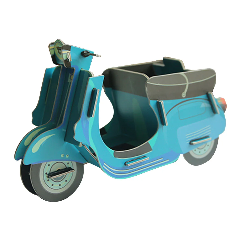 

Decorative Motorbike Design Penholder Creative DIY Storage Box Desktop Pen Container Organizer Paper Stationary Supplies Size
