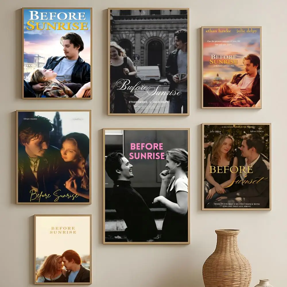 Póster de película romántica Before Sunrise, arte de pared autoadhesivo HD, resistente al agua, fácil de aplicar, decoración multiescena