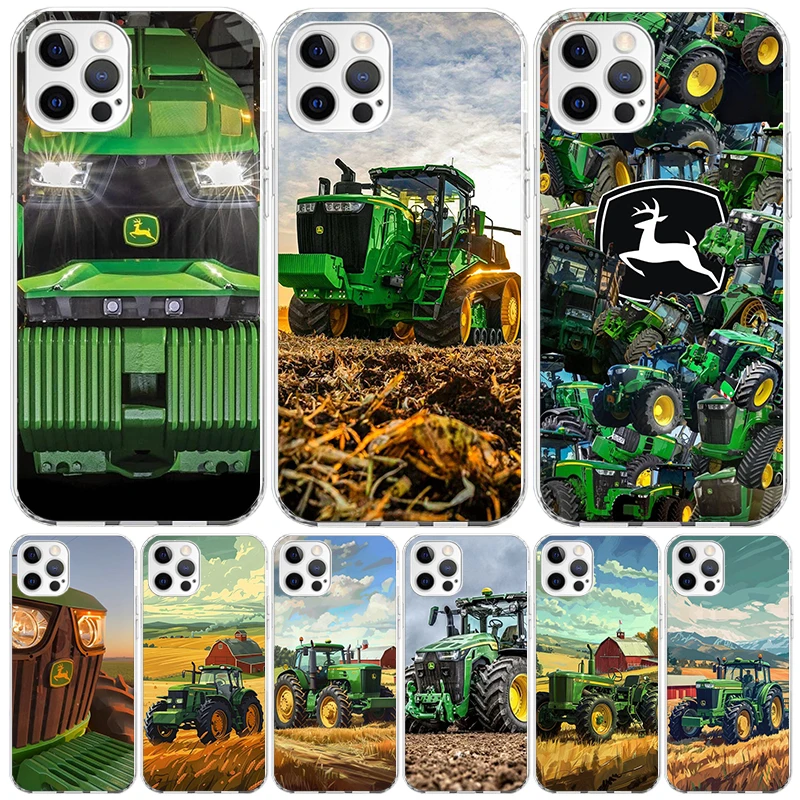 Funda de teléfono para Tractor de vehículos agrícolas, funda de teléfono para Apple iphone 13 Pro Max 12 Mini 11 X XS XR XS Max 7 Plus 8 6S 6 5 SE 5S Trend Fundas