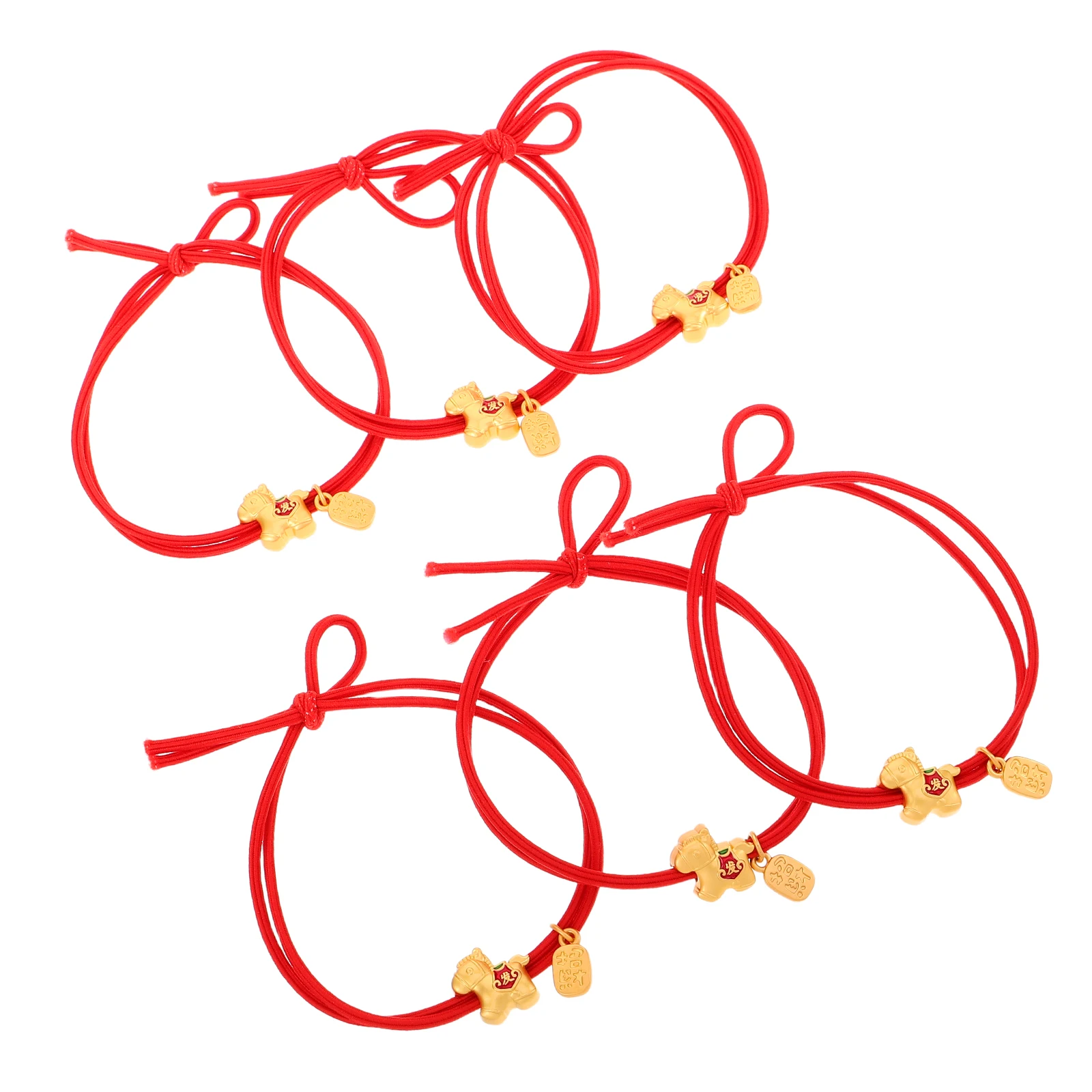 

6 Pcs New Year Gift Headband Hair Accessories for Girls Bridal Ties Decorative Bands Elastic Red Chinese Ropes Ponytails Bride