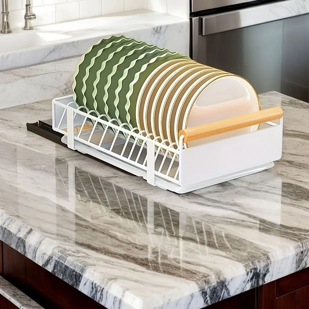 Cesta de Almacenamiento Extraíble para Fregadero, sin Necesidad de Perforar, con Bandeja de Drenaje Extraíble, para Organización de Cocina