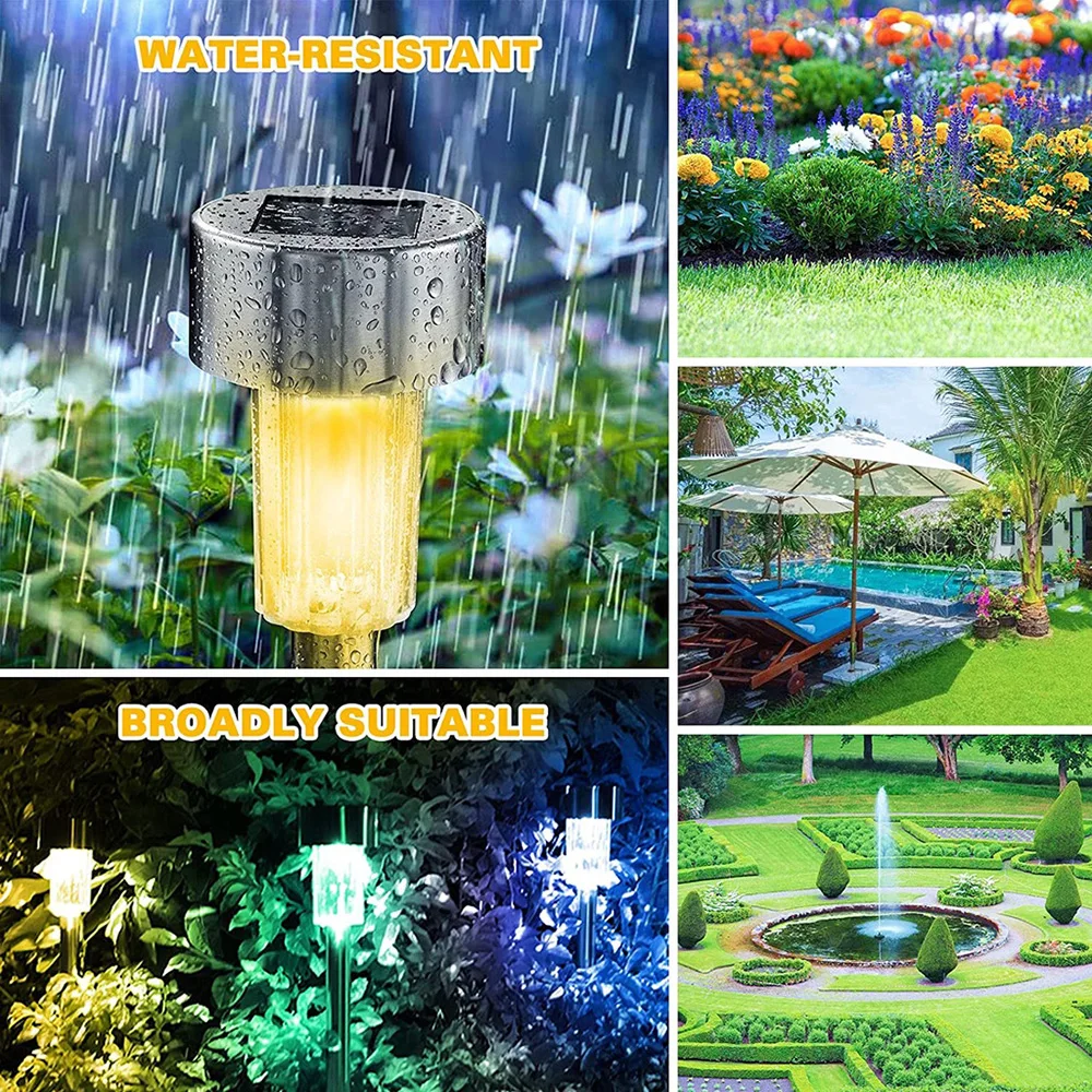 Imagem -05 - Led Solar Pathway Lights Lâmpada ao ar Livre Decoração para Jardim Quintal Paisagem Pátio Entrada Passarela Gramado Iluminação 10 Pcs