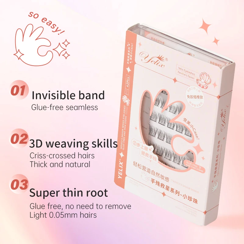 Yelix-Extension de Cils en Queue d'Aronde, Briquet Naturel, Fournitures de Maquillage, Livraison Gratuite