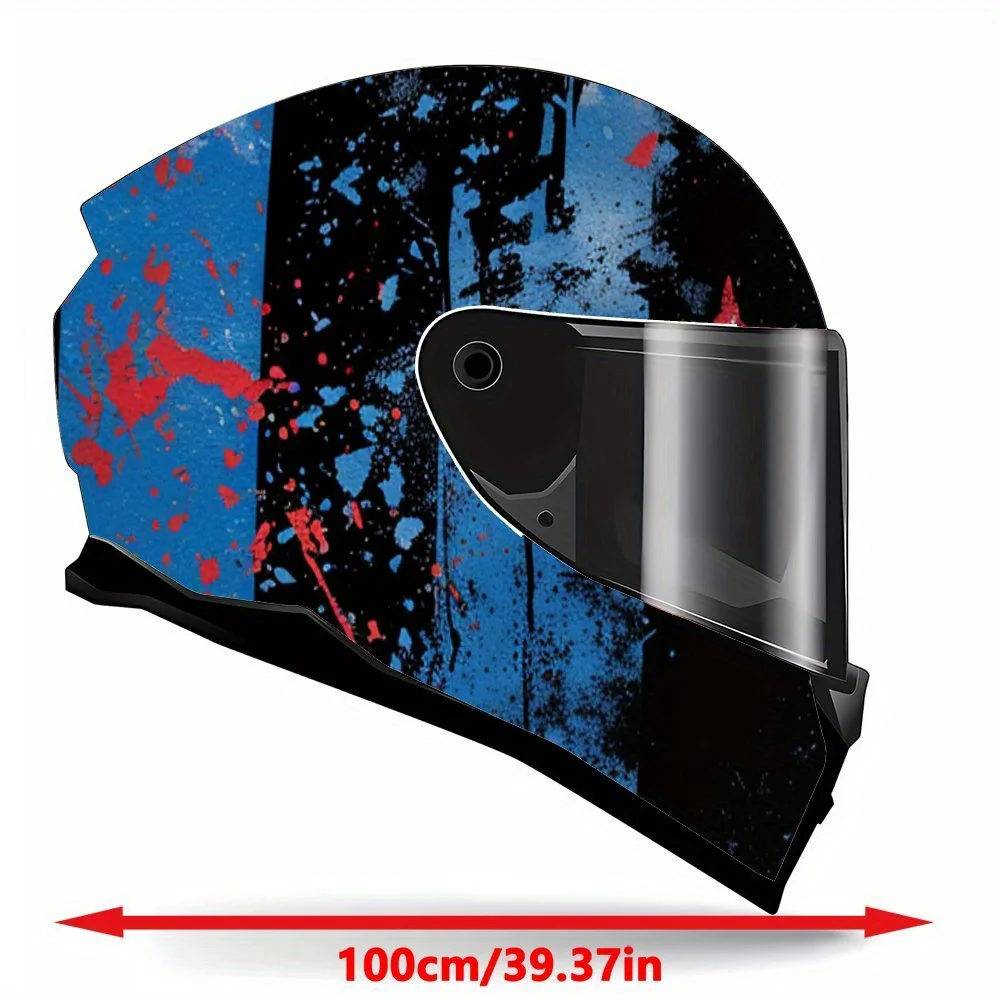 Shining black and red charm, star-themed graphic motorcycle helmet decal, vinyl graphic sticker, waterproof and wear-resistant,