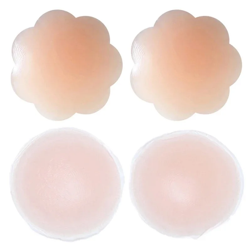 Silicone Breast Patch 6 Pairs Flower Silicone Nipple Patches/Reusable Strapless Breast Stickers