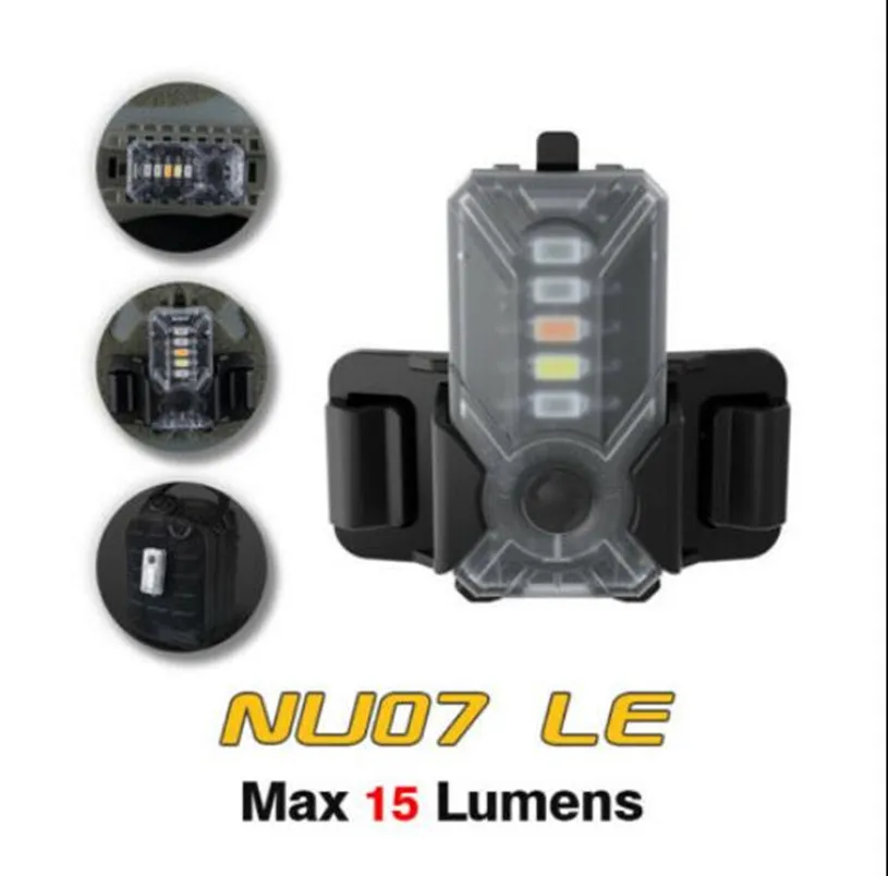 NITECORE NU07 LE Signal Light Rechargeable 5-Color Sources High Performance LEDs 11 Modes Headlight Enforcement Outdoor Lighting