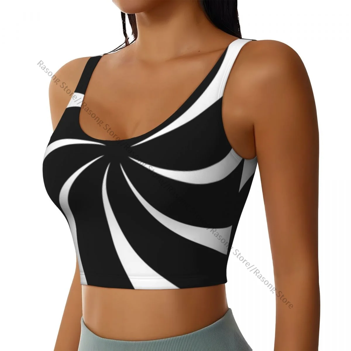 Sports Bra Women Running Yoga Clothes Vest Abstract Spiral Background Gathering Fitness Vest