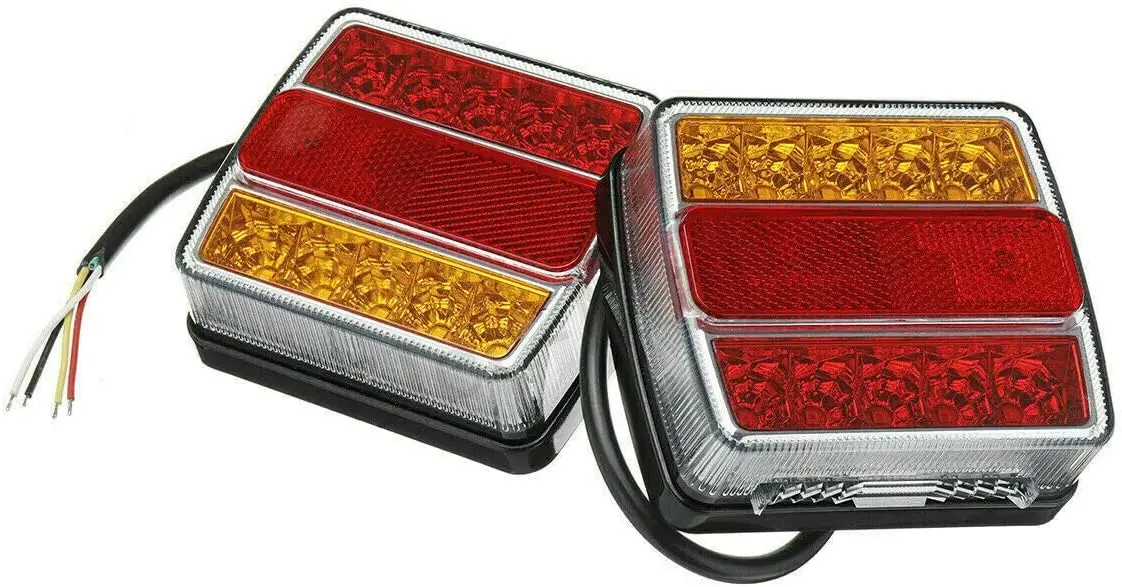 2X Turn Signal Brake Indicator 16LED Stop Tail Lights Caravan Truck Trailer Lamp