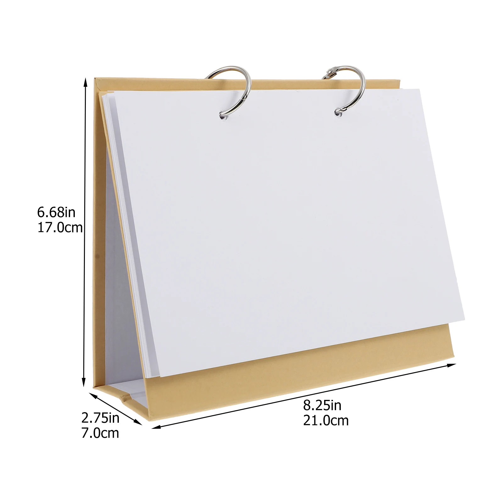 Calendar Blank Desk Small Book Photo Manual DIY Hand Painted Khaki Album Craft Office